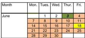 District School Academic Calendar for Douglas High (ALTER.) for June 2027