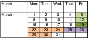 District School Academic Calendar for Douglas High (ALTER.) for March 2027