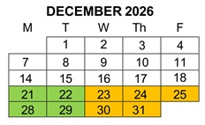 District School Academic Calendar for La Merced Intermediate for December 2026