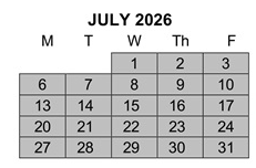 District School Academic Calendar for La Merced Intermediate for July 2026