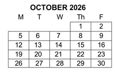 District School Academic Calendar for La Merced Intermediate for October 2026