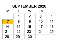 District School Academic Calendar for La Merced Intermediate for September 2026