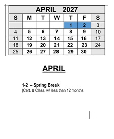 District School Academic Calendar for Colton (walter) Middle for April 2027
