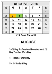 District School Academic Calendar for Colton (walter) Middle for August 2026
