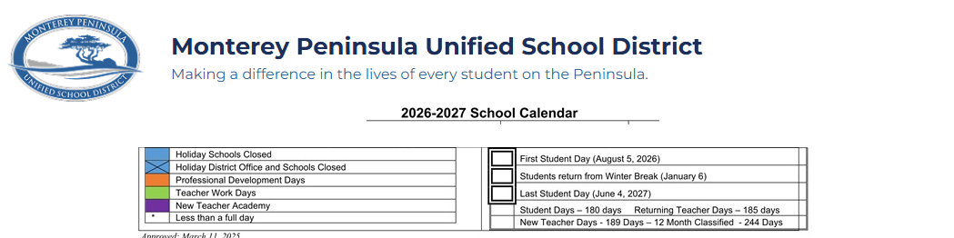 District School Academic Calendar Key for Colton (walter) Middle