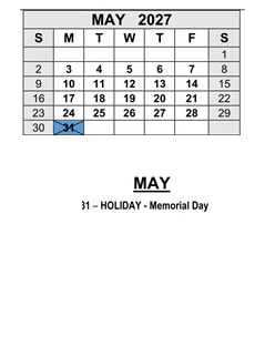District School Academic Calendar for Colton (walter) Middle for May 2027