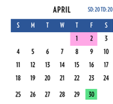 District School Academic Calendar for Southlawn Middle School for April 2027