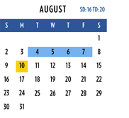 District School Academic Calendar for Southlawn Middle School for August 2026
