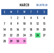 District School Academic Calendar for Southlawn Middle School for March 2027