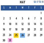 District School Academic Calendar for Southlawn Middle School for May 2027