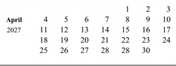 District School Academic Calendar for Arroyo West Elementary for April 2027