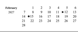 District School Academic Calendar for Arroyo West Elementary for February 2027
