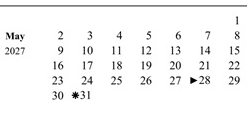 District School Academic Calendar for Arroyo West Elementary for May 2027