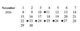 District School Academic Calendar for Arroyo West Elementary for November 2026