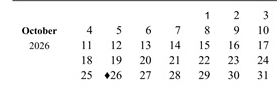 District School Academic Calendar for Arroyo West Elementary for October 2026