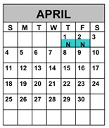 District School Academic Calendar for Advent Academy for April 2027
