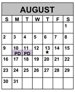 District School Academic Calendar for Advent Academy for August 2026