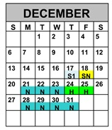 District School Academic Calendar for Advent Academy for December 2026