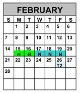 District School Academic Calendar for Advent Academy for February 2027