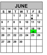District School Academic Calendar for Advent Academy for June 2027