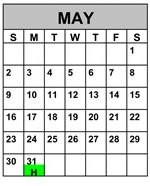 District School Academic Calendar for Advent Academy for May 2027