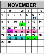 District School Academic Calendar for Advent Academy for November 2026