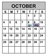 District School Academic Calendar for Advent Academy for October 2026