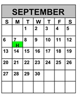 District School Academic Calendar for Advent Academy for September 2026