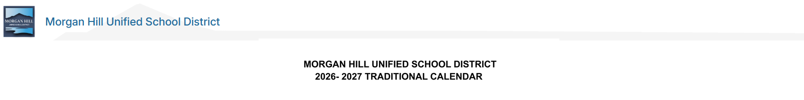 District School Academic Calendar for Advent Academy