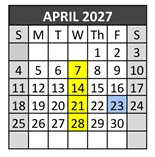 District School Academic Calendar for Route 66 Elementary for April 2027