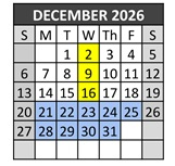 District School Academic Calendar for Route 66 Elementary for December 2026