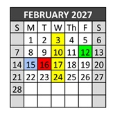 District School Academic Calendar for Route 66 Elementary for February 2027