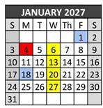 District School Academic Calendar for Route 66 Elementary for January 2027
