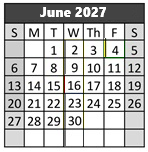 District School Academic Calendar for Route 66 Elementary for June 2027