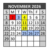 District School Academic Calendar for Route 66 Elementary for November 2026