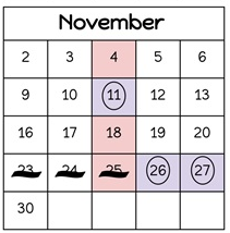 District School Academic Calendar for Friendly Hills Elementary for November 2026