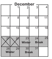 District School Academic Calendar for Mounds View Bridges Program for December 2026