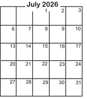 District School Academic Calendar for Mounds View Bridges Program for July 2026