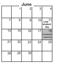 District School Academic Calendar for Mounds View Bridges Program for June 2027