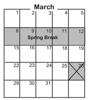 District School Academic Calendar for Mounds View Bridges Program for March 2027