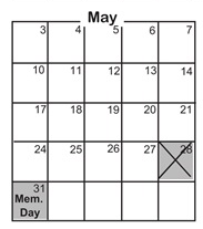 District School Academic Calendar for Mounds View Bridges Program for May 2027