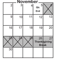 District School Academic Calendar for Mounds View Bridges Program for November 2026