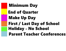 District School Academic Calendar Legend for Descanso Elementary