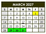 District School Academic Calendar for Descanso Elementary for March 2027
