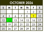 District School Academic Calendar for Descanso Elementary for October 2026