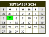 District School Academic Calendar for Descanso Elementary for September 2026