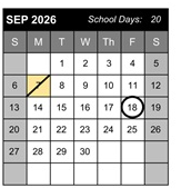 District School Academic Calendar for Yokley (grace) Elementary for September 2026
