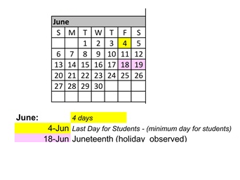 District School Academic Calendar for Huff (frank L.) Elementary for June 2027