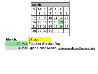 District School Academic Calendar for Huff (frank L.) Elementary for March 2027