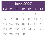 District School Academic Calendar for Murray Adult Transition for June 2027
